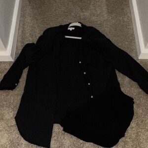 Aerie Charcoal Textured Top